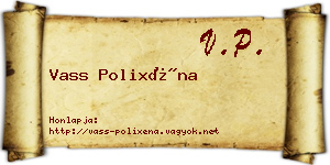 Vass Polixéna névjegykártya