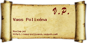 Vass Polixéna névjegykártya